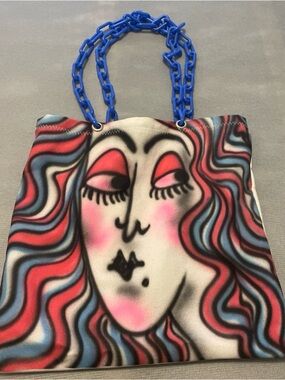 Gr8dane World X Gentle Thrills Air Brush Tote Bag side eye girl one of a kind